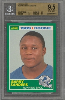 1989 Score #257 Barry Sanders Rookie Card – BGS GEM MINT 9.5